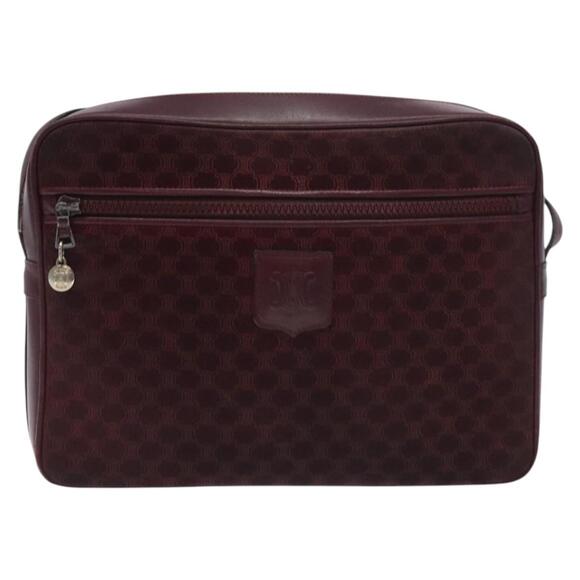 CELINE Macadam Canvas Shoulder Bag Bordeaux - Picture 2 of 12